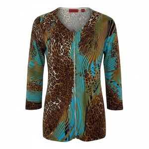 Venini Brown and Blue Animal Print cardigan